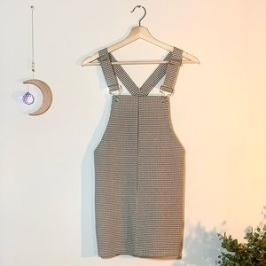 🍯 Black & White Overall Dress (Checkered / Hound’s Tooth, Adjustable)